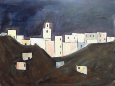 Peinture intitulée "PUEBLO BLANCO" par Catherine Martel, Œuvre d'art originale