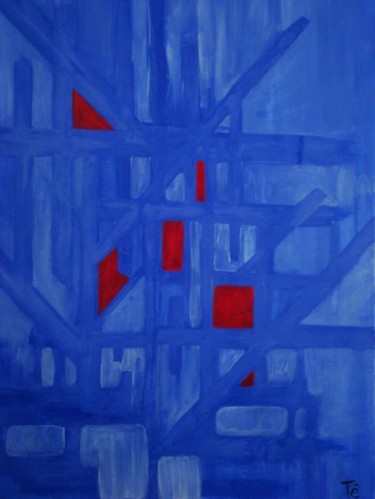 Pintura intitulada ""a cidade"" por Maria Teresa Duarte, Obras de arte originais, Acrílico