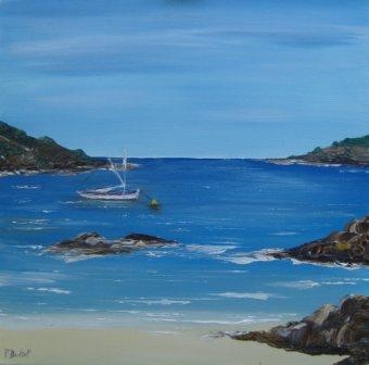Peinture intitulée "Mouillage" par Patrice Butel, Œuvre d'art originale, Huile