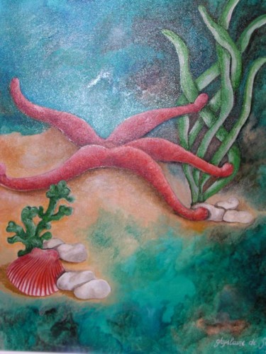 Peinture intitulée "Stella di mare" par Ghyslaine De Sevlian, Œuvre d'art originale, Huile