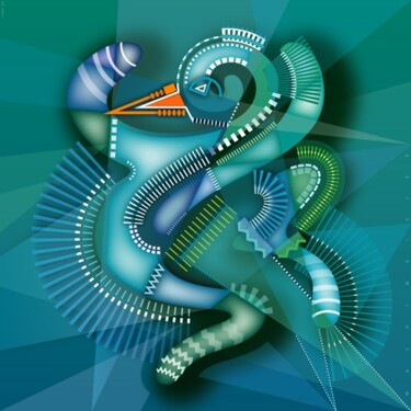 Bluebird Digitale Kunst getiteld "Bluebird" door Bernd Wachtmeister, Origineel Kunstwerk, Digitaal Schilderwerk