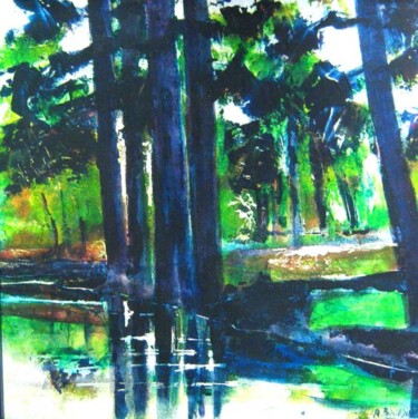 Peinture intitulée "reflets de lumière" par Andre Bourdin, Œuvre d'art originale