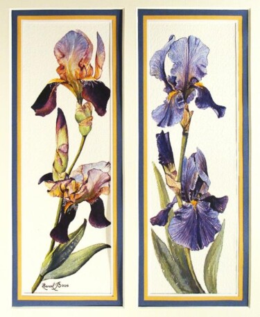 Peinture intitulée "Iris en duo" par Marcel Boos, Œuvre d'art originale