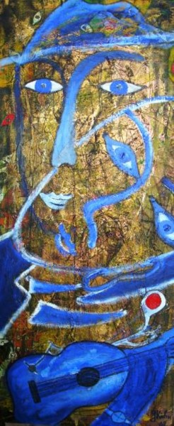 Painting titled "El Gitarista y su A…" by Georg Kiehn, Original Artwork
