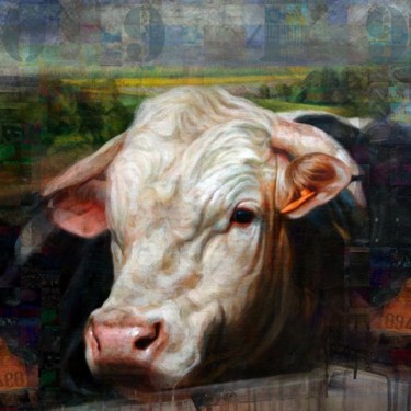 Peinture intitulée "taureau" par Bastien Millan, Œuvre d'art originale