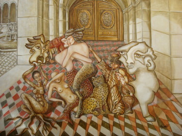 Volupté Cruelle Peinture intitulée "Volupté Cruelle" par Marie-Jeanne Mourot, Œuvre d'art originale, Huile Monté sur Châssis en bois