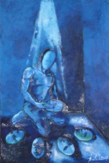 Painting titled "recherche de soi..." by Ousama Bounouara, Original Artwork