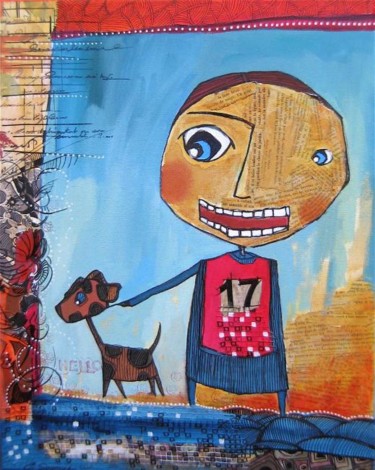 Peinture intitulée ""HELLO ! "" par Catherine Suchocka, Œuvre d'art originale, Autre