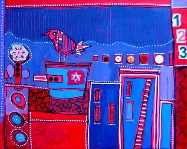 Peinture intitulée ""EN VILLE"" par Catherine Suchocka, Œuvre d'art originale, Autre