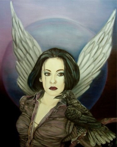 Peinture intitulée "DAME NOIRE" par Alix, Œuvre d'art originale, Huile