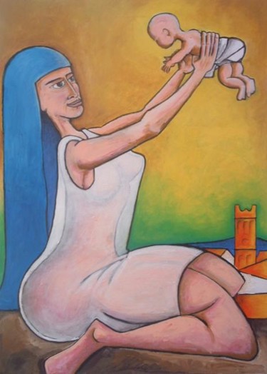 La Nativité à Canet Pittura intitolato "La Nativité à Canet" da Marc Walencik, Opera d'arte originale