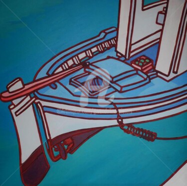 Painting titled "Le bernie boat" by Gwendoline Pieters, Original Artwork, Oil