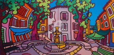 Painting titled "" Cassis, Fontaine"" by Gwendoline Pieters, Original Artwork, Oil