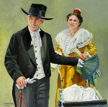 Peinture intitulée "le papet" par Agnès Borg-Burglen, Œuvre d'art originale, Huile