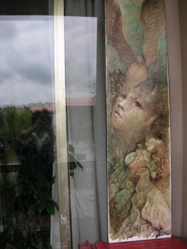 Peinture intitulée "birdy" par Ghyslaine De Sevlian, Œuvre d'art originale, Huile