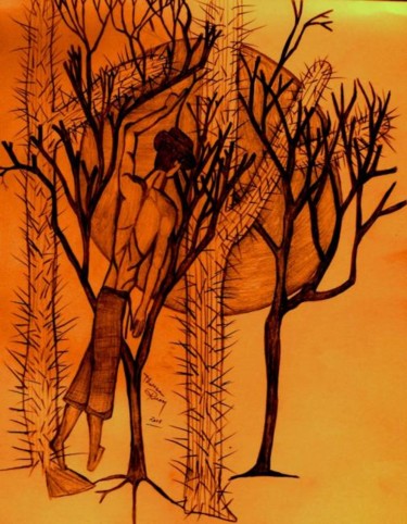 Pintura intitulada "Meu Sertão" por Theresa Russo, Obras de arte originais