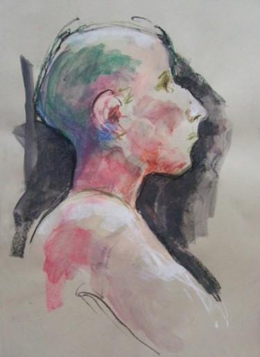 Dessin intitulée "Profil" par Karine Lemoine, Œuvre d'art originale, Autre