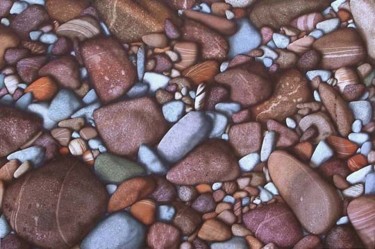 Peinture intitulée "sur la plage avec d…" par Francois Mauplot, Œuvre d'art originale