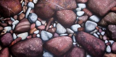 Peinture intitulée "en juillet à la pla…" par Francois Mauplot, Œuvre d'art originale