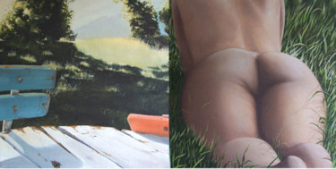Peinture intitulée "elle lit" par Francois Mauplot, Œuvre d'art originale