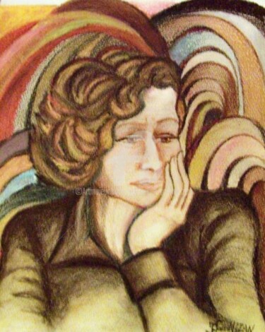 Peinture intitulée "INTROSPECTION" par Jacqueline Sarah Uzan, Œuvre d'art originale, Pastel