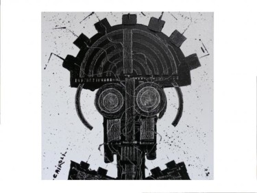 Peinture intitulée "guerrier vindicatif" par Yves Cairoli, Œuvre d'art originale