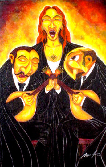 Pintura intitulada "fado" por Mário Fresco, Obras de arte originais, Óleo