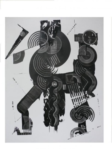 Peinture intitulée "centaure africain" par Yves Cairoli, Œuvre d'art originale