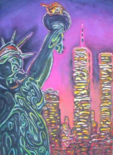 Pittura intitolato "Tramonto americano" da Paolo Avanzi, Opera d'arte originale