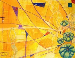 Pintura titulada "Sueño con el sol de…" por Maga, Obra de arte original
