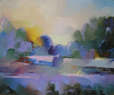 Painting titled "The frosty evening" by Givi Siproshvili, Original Artwork