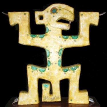 Escultura titulada "Guerrero Balam" por Maga, Obra de arte original, Plástico