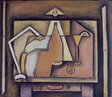 Pintura titulada "Tramas áureas 1" por Rosario De Mattos, Obra de arte original, Oleo