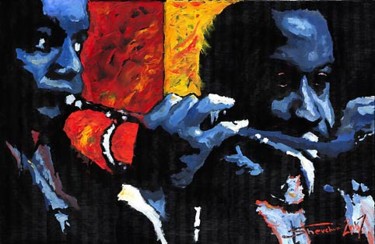 绘画 标题为“Jazz Trumpeters” 由Yuriy Shevchuk, 原创艺术品, 油