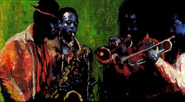 绘画 标题为“Jazz Band 01” 由Yuriy Shevchuk, 原创艺术品, 油