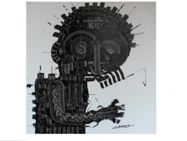 Peinture intitulée "vieux démon" par Yves Cairoli, Œuvre d'art originale