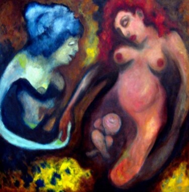 Painting titled "The Circle" by Catherine Rogers, Original Artwork, Oil