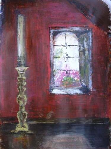 Peinture intitulée "Cierge" par Nathalie Torrents, Œuvre d'art originale