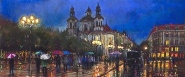 绘画 标题为“Prague Old Town Squ…” 由Yuriy Shevchuk, 原创艺术品, 粉彩