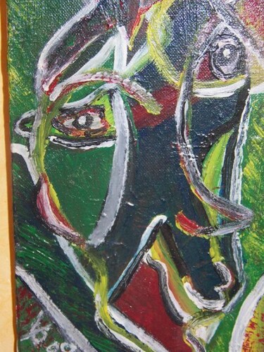 绘画 标题为“visage” 由Guillaume Van Ruymbeke, 原创艺术品, 油