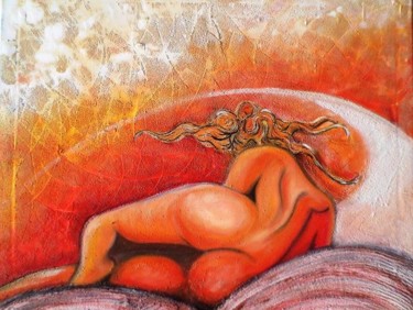 Pintura intitulada "nua" por Mário Fresco, Obras de arte originais, Óleo
