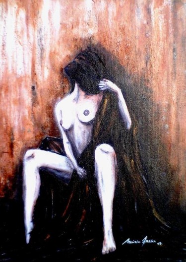 Pintura intitulada "amante" por Mário Fresco, Obras de arte originais, Óleo