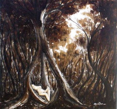 Pintura intitulada "Afrodite" por Mário Fresco, Obras de arte originais, Óleo