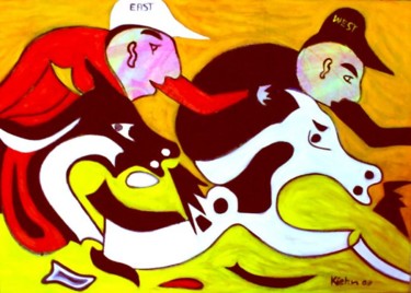 Painting titled "The Race" by Georg Kiehn, Original Artwork