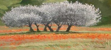 Peinture intitulée "Vert Olive" par Pascal Chanier, Œuvre d'art originale