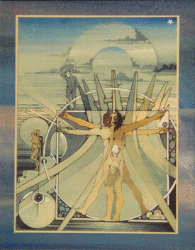 Peinture intitulée "Vitruve à Brasilia" par Pascal Chanier, Œuvre d'art originale