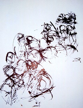 Painting titled "graphismes1" by Mohamed Barrak, Original Artwork