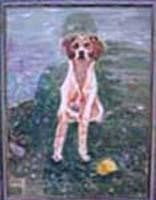绘画 标题为“Jeune chien” 由Jean Parraud, 原创艺术品, 油 安装在木质担架架上