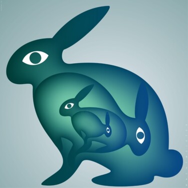 Karnickelkraft | Rabbits Strength | La force du lapin 「Karnickelkraft | Ra…」というタイトルのデジタルアーツ Bernd Wachtmeisterによって, オリジナルのアートワーク, デジタル絵画