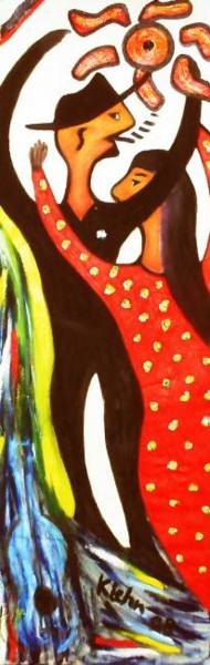 Painting titled "The Dancers of Flam…" by Georg Kiehn, Original Artwork